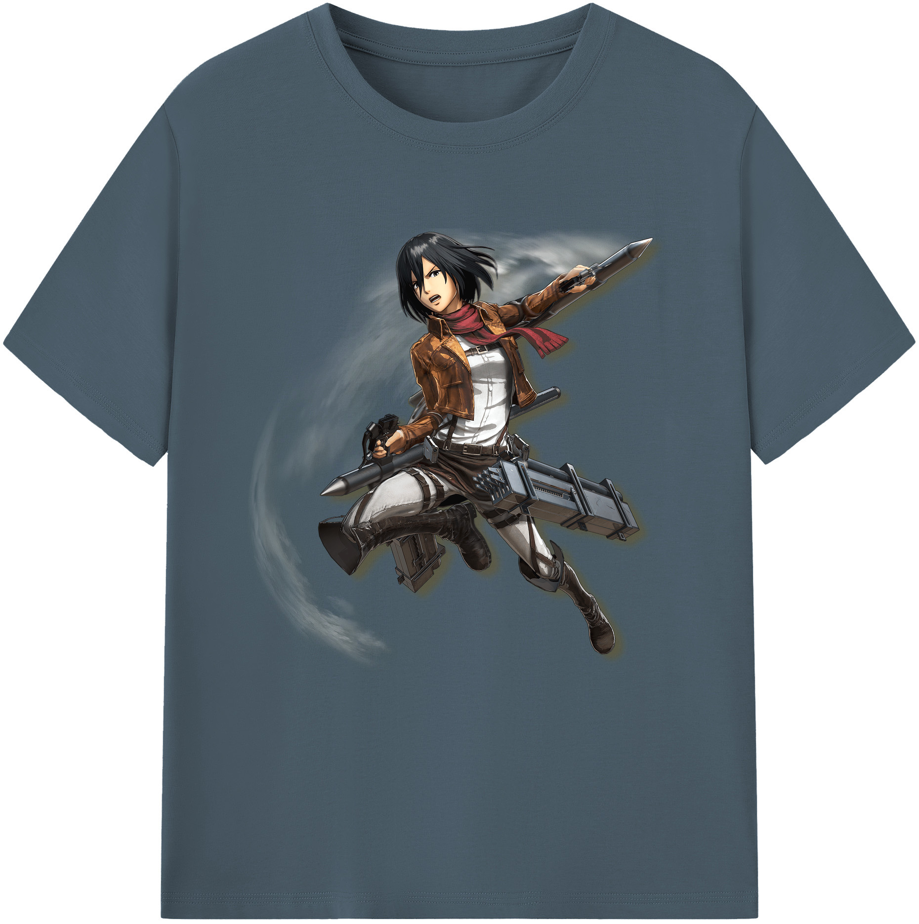 （画像用） 進撃の巨人 ミカサ·アッカーマン Attack on Titan Mikasa Ackerman 綿100％半袖Tシャツ（フロントプリント）